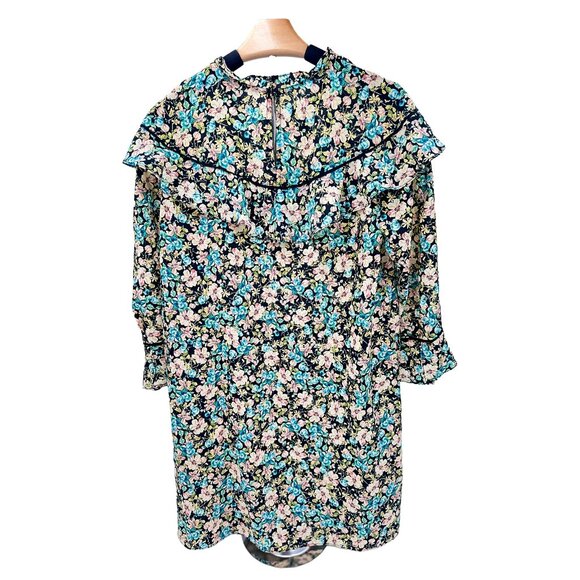 ZARA Black Floral Cottage Mini Dress - Picture 2 of 2